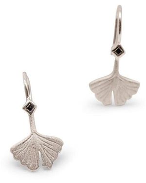Claire Hill Designs Ginkgo Leaf Earrings - White
