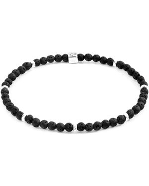 Anchor and Crew Lava Tekapo & Stone Bracelet - Black
