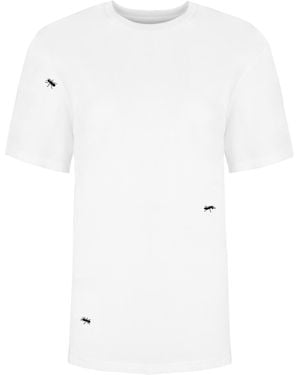 INGMARSON Ants Embroidered T-Shirt - White