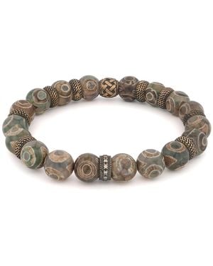 Ebru Jewelry Inner Power Bronze & Nepal Beaded Bracelet - Metallic