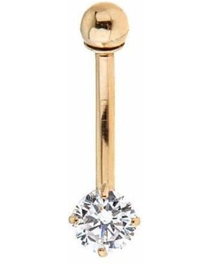 Zahav Jewelry 10K Solid 14G Round Cz Belly Ring - Metallic