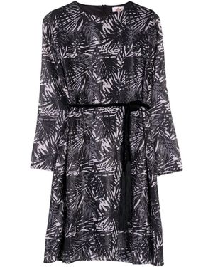 Niza Fernanda Sequin Print Dress - Black