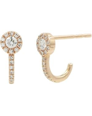 KAMARIA Circle Diamond Huggies - White