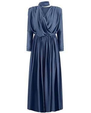 Rayan The Drape Dress - Blue