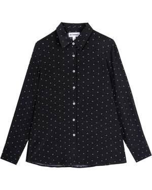 Bel Cashmere Bianca Silk Blouse With Dots - Blue