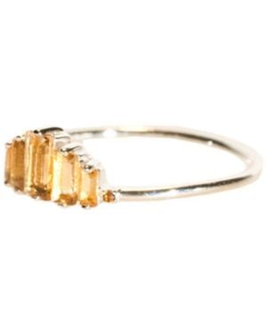 NASI SILVER Baguette Aaliyah Ring- Citrine - Metallic