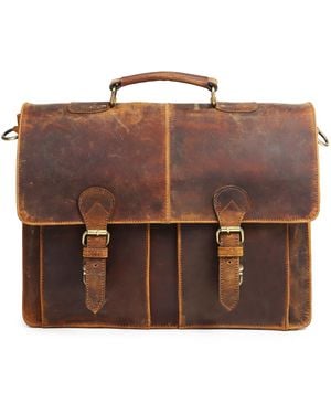 Dötch Leather The Myers Leather Messenger Laptop Bag - Brown