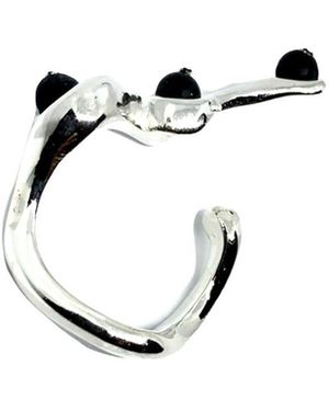 Tg-Jewellery by Tamara Gervasio Snake Satin Onyx Beads Ring Adjustable - Black