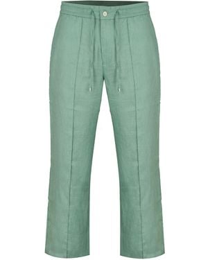 DAVID WEJ Hugo Linen Drawstring Trouser - Green