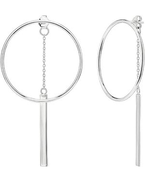Gold & Honey Interchangeable Circle Drop Earrings - White