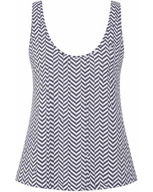 LAHIVE Celeste Silk Print Tank - Blue