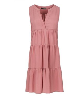 Conquista Sleeveless Dusty A Line Dress - Pink
