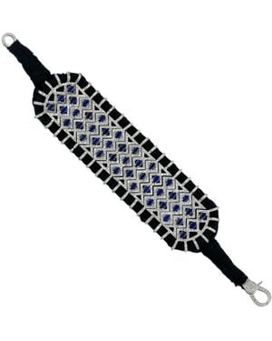 Artisan Sapphire & Diamond Statement Bracelet - Black