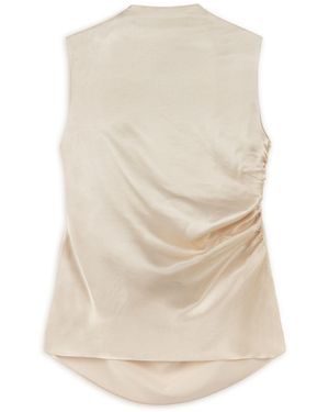 Nocturne Powder Draped Open-Back Detail Blouse - White