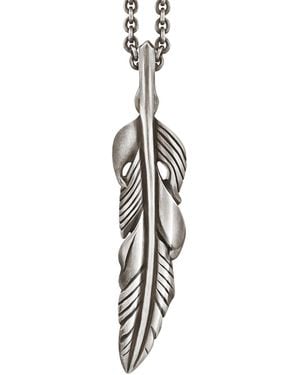 Snake Bones Feather Pendant - Metallic