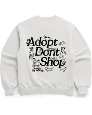 Dont Eat the Homies Adopt Dont Shop Crewneck - White