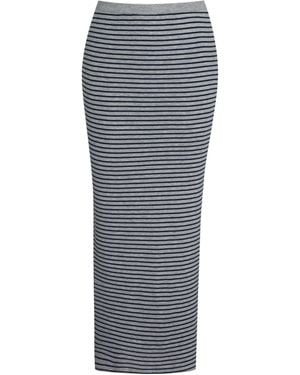 Miss Circle New York Westlyn & Lyocell Jersey Striped Midi Skirt - Grey