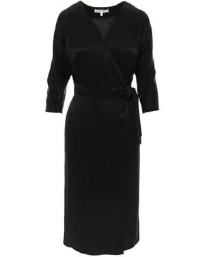 Noria Anis Vesper Wrapped Midi Dress - Black