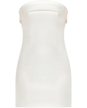 Tia Dorraine Romantic Allure Satin Mini Dress – Pearl - White