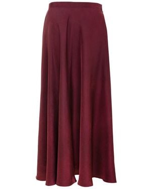VAAI Bias Cut Silk Maxi Skirt Burgundy - Purple