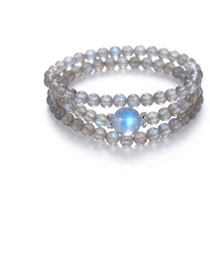 Ormiro Selene Moonstone & Aquamarine Wrap Bracelet - Metallic
