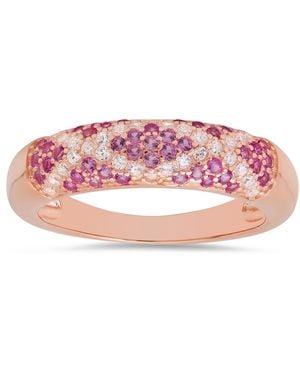 Kylie Harper Pave Sapphire 'X' Band Ring - Pink