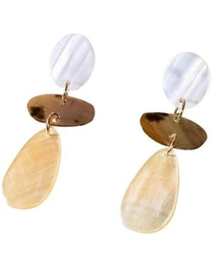 LIKHÂ Tricolour Raindrop Mother-Of-Pearl Earrings - Metallic