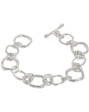 Janus Edinburgh Forth Irregular Square Sterling Link Bracelet - Metallic