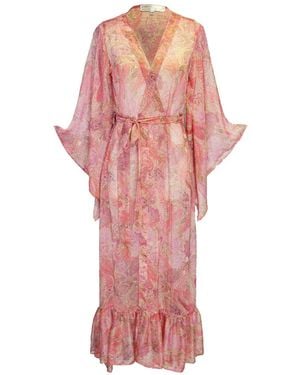 Jennafer Grace Janys Scarf Sleeve Kimono - Pink