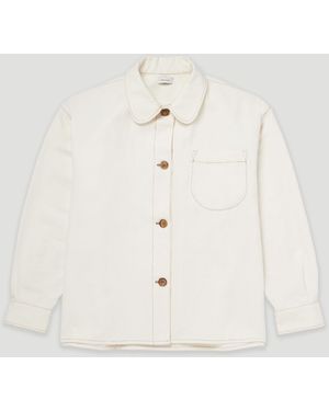 Heidi Stutt Cotton-Canvas Shacket - White