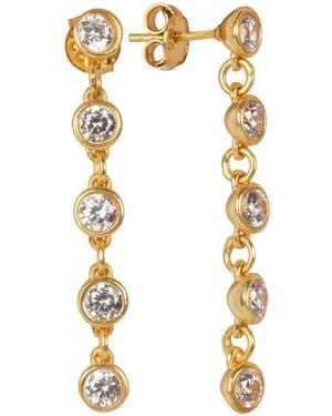 Lila Rasa Crystal Tennis Earrings - Metallic