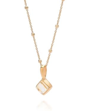 Nellou Jewellery Diamond Citrine Necklace Birthstone November Plated Sterling - Metallic