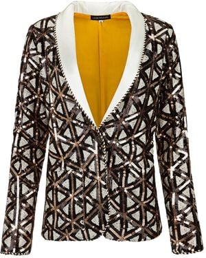 Boutique Kaotique Triangle Sequin Blazer - Black
