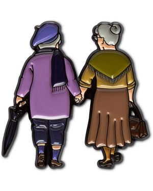 Make Heads Turn Enamel Pin Side By Side Grandmas - Multicolor