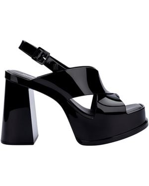 Melissa Jelly Heeled Buckle Sandals - Black