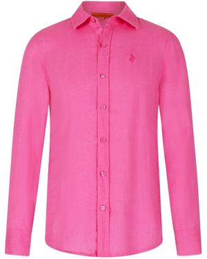 Maison Tangerine Flamingo Bright Linen Shirt For - Pink