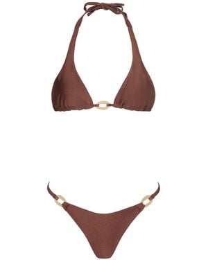 Acuarela Brand Capri Halter Bikini Halter - Brown