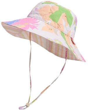 Lost Pattern Frida X Lost Pattern Frida's Garden Cotton Reversible Sun Hat - Pink