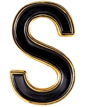 Make Heads Turn Enamel Letter S Pin - Black