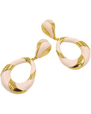 1610Istanbul Marine Enamel Earrings - Metallic