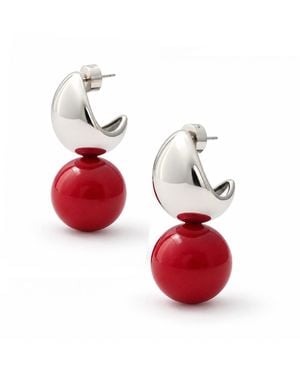 Hye Jane Jewelry Sadie Coral Sphere Statement Earrings - Red
