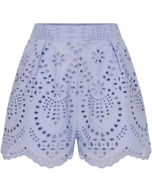 Thisisu Collection Solstice Short -High Waist Broderie Short - Blue