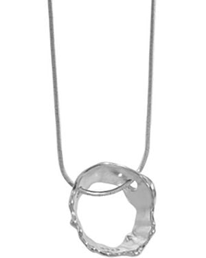 Janus Edinburgh Sterling Findhorn Textured Whirlpool Necklace Pendant - Metallic