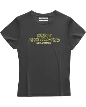 Dont Eat the Homies Neutrals Hunt Mushrooms Not Animals Baby Tee - Black