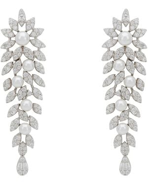 LÁTELITA London Neutrals Marquise Drop Earrings Pearl - White