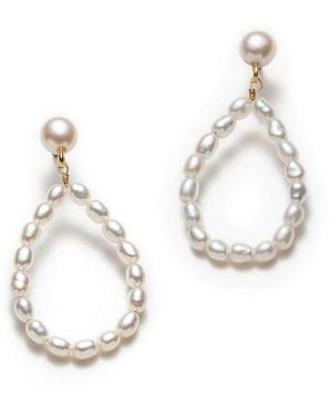 With Love Darling Oval Pearl Earrings - Metallic