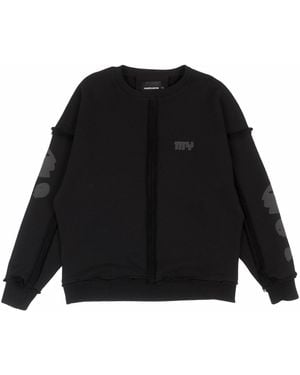 mysimplicated Oversized Cotton Obsidian Phantom Crewneck - Black