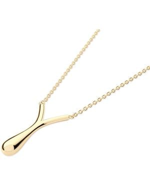 Lucy Quartermaine V Drop Pendant - Metallic