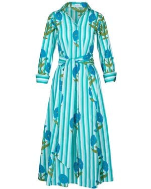 At Last Cotton Marigold Dress - Blue