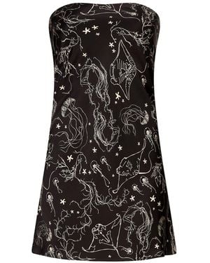 Lily Rou Silk Ray Bandeau Mini Dress - Black
